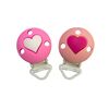 Кліпса кругла з серцем силіконова, 55 мм, Варіація: пластикова застібка, Колір: Головний