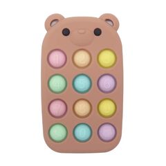 Ведмедик пульт прорізувач силіконовий, ПОП ІТ, 111 мм, Колір: верблюжий