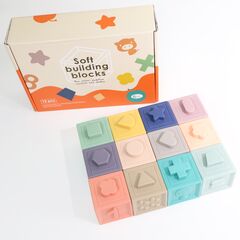 Кубики в коробке, 12 шт., Цвет: пастельный