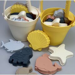 Набор силиконовый для песочницы: ведро, лопатка, пасочки, морской, Вариация: морской, Цвет: главный