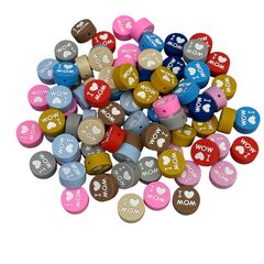 I love MOM шайба намистина силіконова, 20 мм, Варіація: I love MOM, Колір: Головний