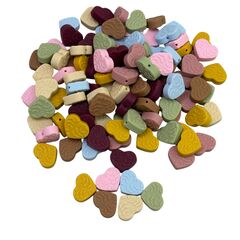 Сердце листок с тиснением бусина силиконовая, 25 мм, Цвет: главный