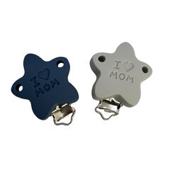 Кліпса I Love MOM силіконова з металевою застібкою, 52 мм, Варіація: металева застібка, Колір: Головний