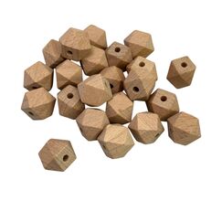 Гексагон намистина дерев'яна, 14 мм, Колір: Головний