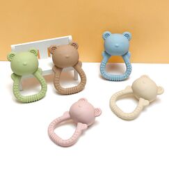 Брязкальце ведмедик силіконове, 88 мм, Колір: Головний