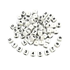 Цифра намистина силіконова, 12 мм, Варіація: -, Колір: Головний