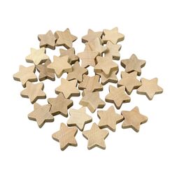 Зірочка намистина дерев'яна, 19 мм, Колір: Головний