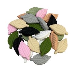 Листочок підвіска намистина силіконова, 52 мм, Колір: Головний