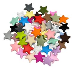 Зірка гострокінцева намистина силіконова, 36 мм, Колір: Головний