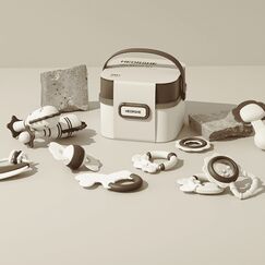 Набор игрушек, погремушек и грызунков HEORSHE в контейнере Tiny Rattle Set, Цвет: главный