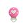Клипса круглая с сердцем силиконовая, 55 мм, Вариация: пластиковая застежка, Цвет: розовый