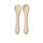 Прибори: ложка і виделка силіконові, 14 см, Колір: бежевий