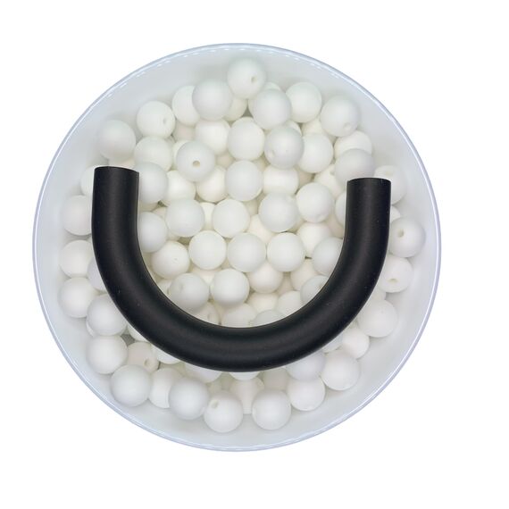 Дуга намистина силіконова, 80 мм, Колір: чорний