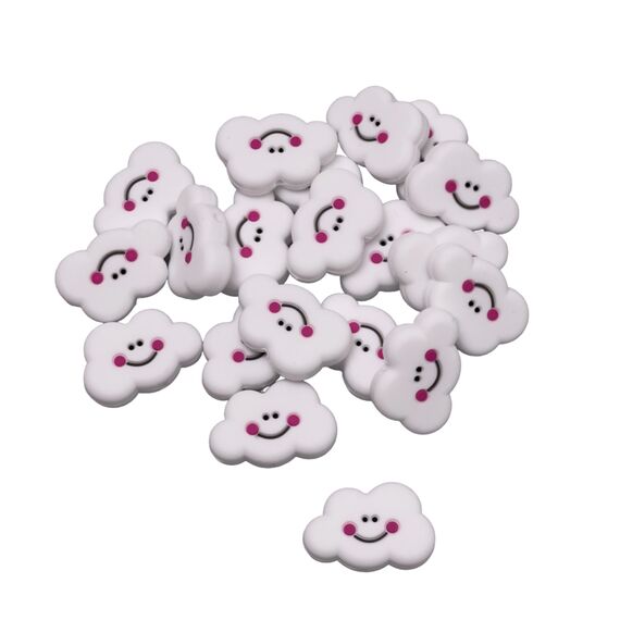Хмарина №2 намистина силіконова, 30 мм, Колір: білий