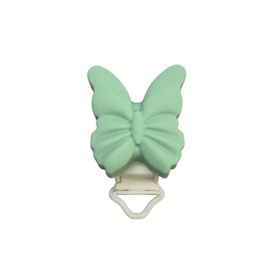 Клипса бабочка силиконовая, 62 мм, Вариация: пластиковая застежка, Цвет: главный