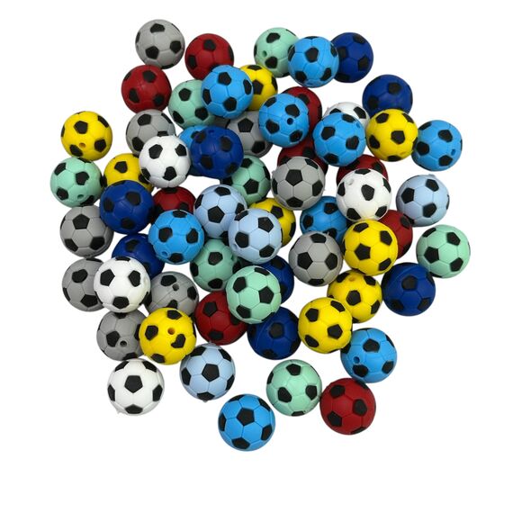 Футбольний м'яч намистина силіконова, 18 мм, Колір: Головний