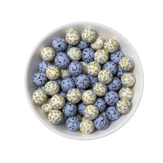 Сфера квіткова намистина силіконова, 15 мм, Колір: Головний