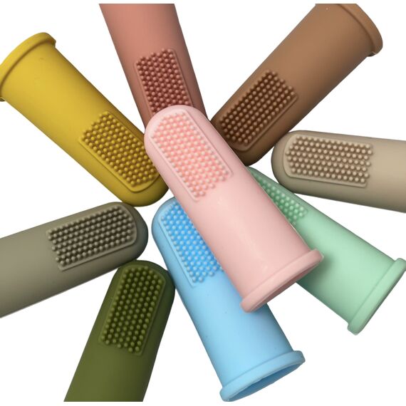 Зубна щітка на мамин палець в контейнері силіконова, 53 мм, Колір: Головний