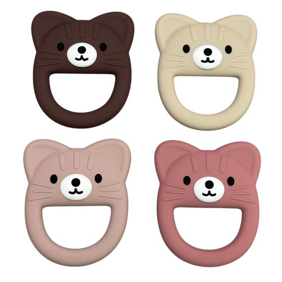 Котик з вушками гризунець силіконовий, 80 мм, Колір: Головний