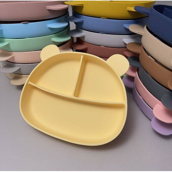 Тарілка секційна ведмедик на присосці, 20 см, Колір: Головний