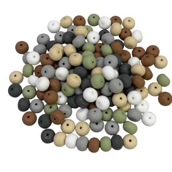 Абакус з тисненням намистина силіконова, 14 мм, Колір: Головний