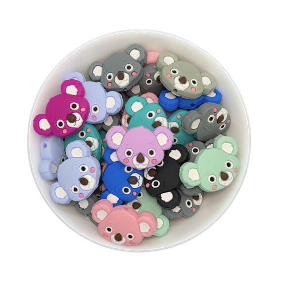 Коала бусина силиконовая, 35 мм, Цвет: главный