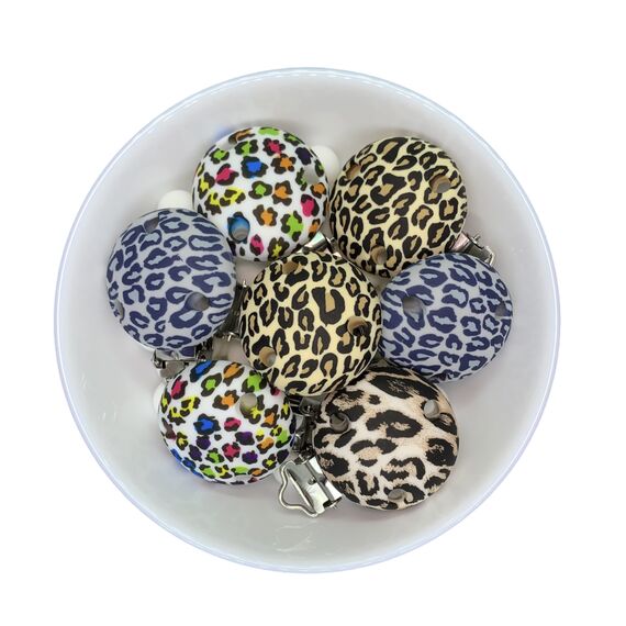 Клипса принтованная силиконовая с металлической застежкой, 50 мм, Вариация: металлическая застежка, Цвет: главный