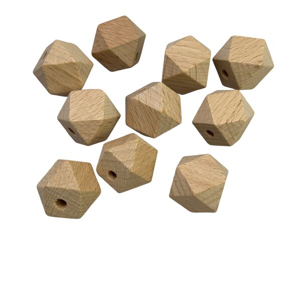 Гексагон намистина дерев'яна, 20 мм, Колір: Головний