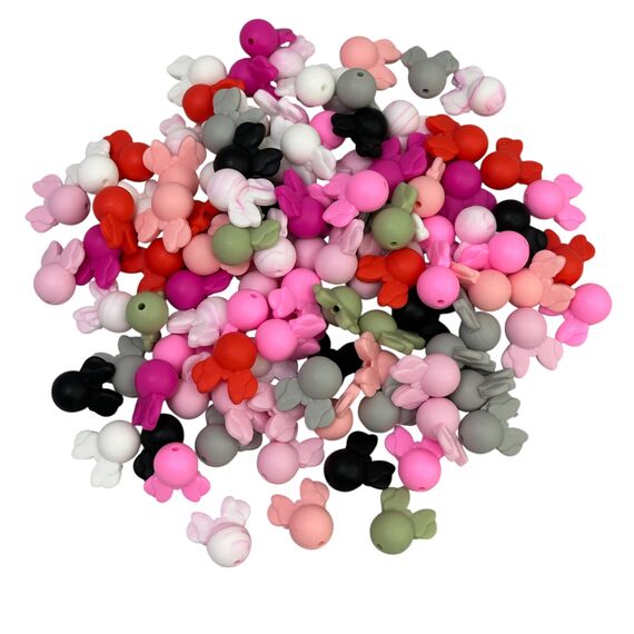 Мінні маус намистина силіконова, 25 мм, Колір: Головний