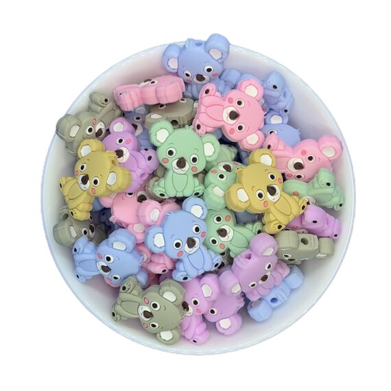 Коала міні намистина силіконова, 29 мм, Колір: Головний