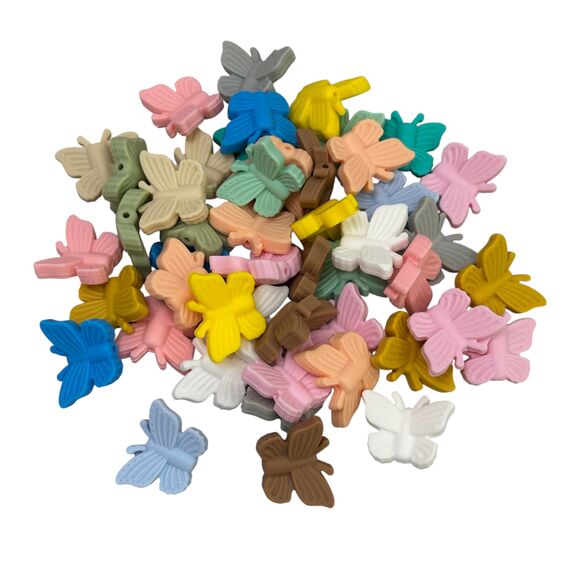 Бабочка бусина силиконовая, 30 мм, Цвет: главный