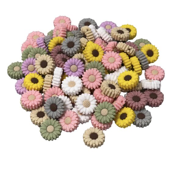 Ромашка S намистина силіконова, 20 мм, Колір: Головний