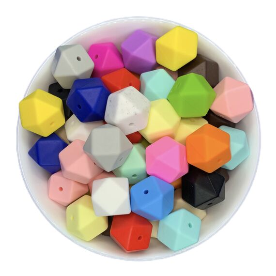 Гексагон бусина силиконовая, 17 мм, Цвет: главный