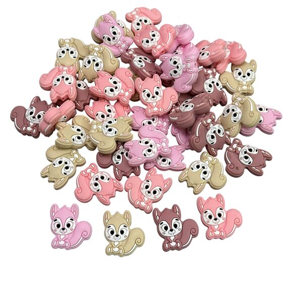 Білочка з хвостиком намистина силіконова, 30 мм, Колір: Головний