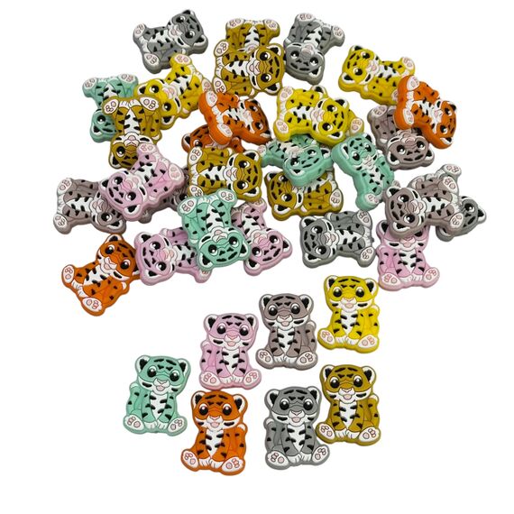 Тигренок бусина силиконовая, 30 мм, Цвет: главный