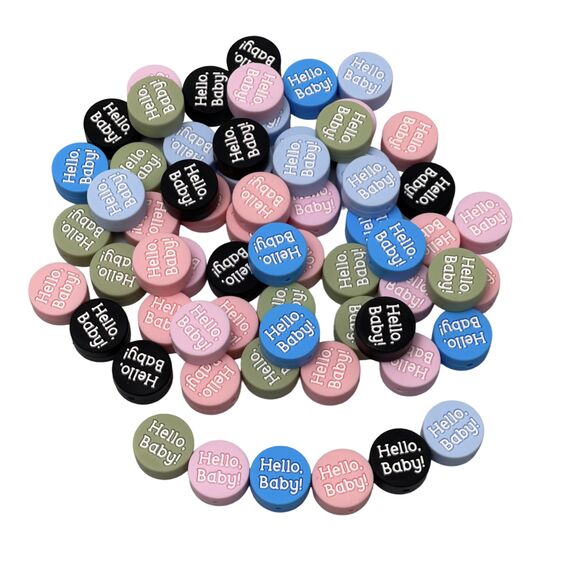 Hello, Baby! шайба намистина силіконова, 20 мм, Варіація: Hello, Baby!, Колір: Головний