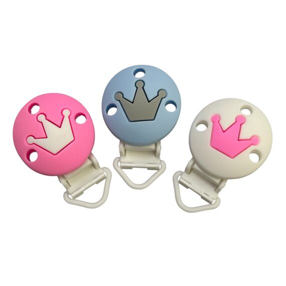 Кліпса кругла з короною силіконова, 55 мм, Варіація: пластикова застібка, Колір: Головний