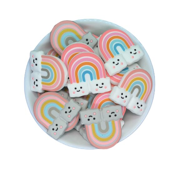 Веселка XL намистина силіконова, 38 мм, Колір: Головний