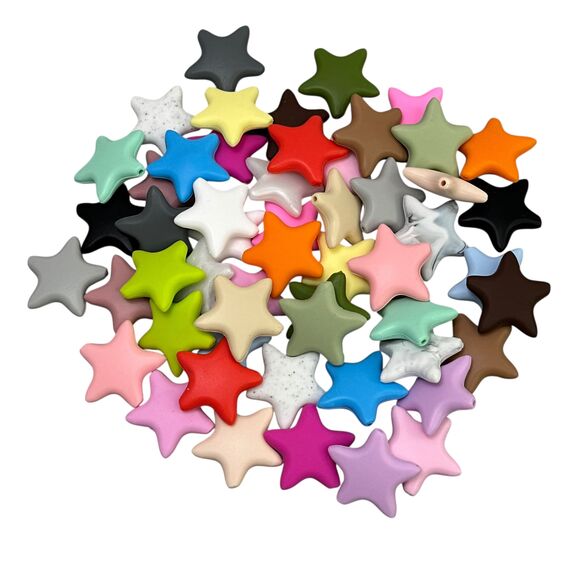 Зірка гострокінцева намистина силіконова, 36 мм, Колір: Головний