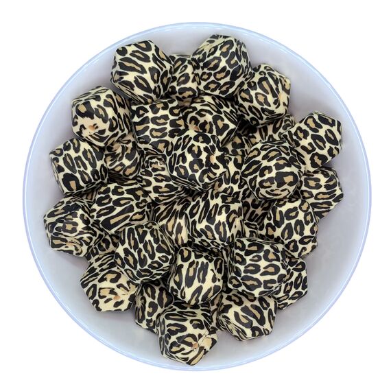 Гексагон плямистий намистина силіконова, 17 мм