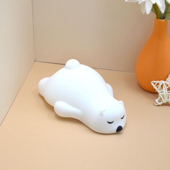 Нічничок двотонний для дитячої кімнати силіконовий, ведмедик, 15,8 см, Колір: Головний, зображення 4