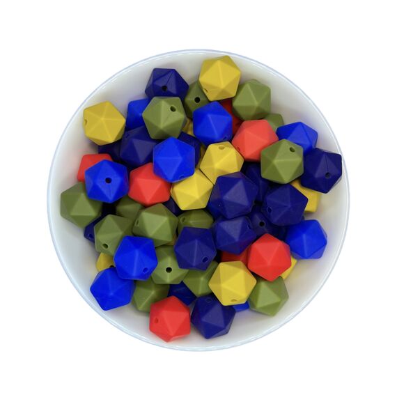 Икосаэдр бусина силиконовая, 14 мм, Цвет: главный, изображение 3
