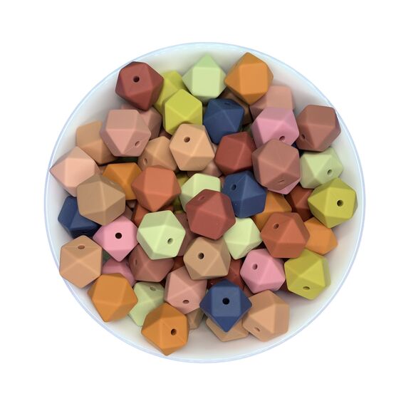 Гексагон бусина силиконовая, 14 мм, Цвет: главный, изображение 2