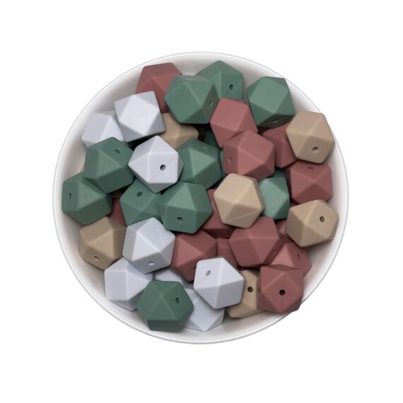 Гексагон бусина силиконовая, 17 мм, Цвет: главный, изображение 3