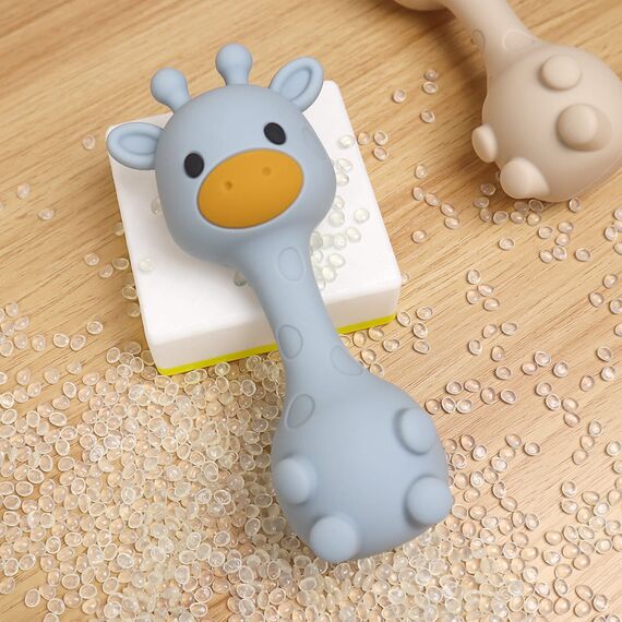 Брязкальце Жирафа силіконове, 14 см, Колір: Головний, зображення 5