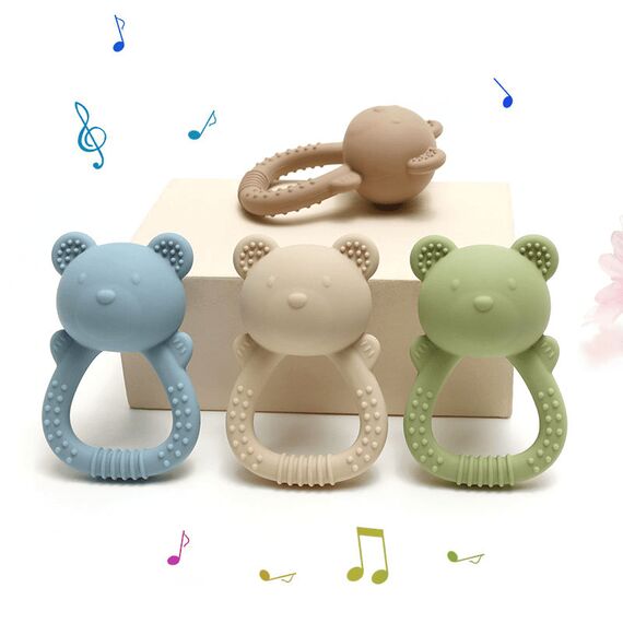 Брязкальце ведмедик силіконове, 88 мм, Колір: Головний, зображення 6