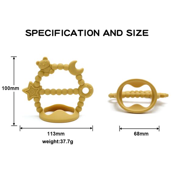 Звёздочка прорезыватель силиконовый на ручку, 11 см, Цвет: главный, изображение 2
